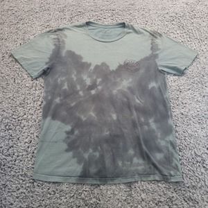 Brixton Shirt Mens Large Blue Tie Dye Logo Grunge Lounge Casual Graphic Tee